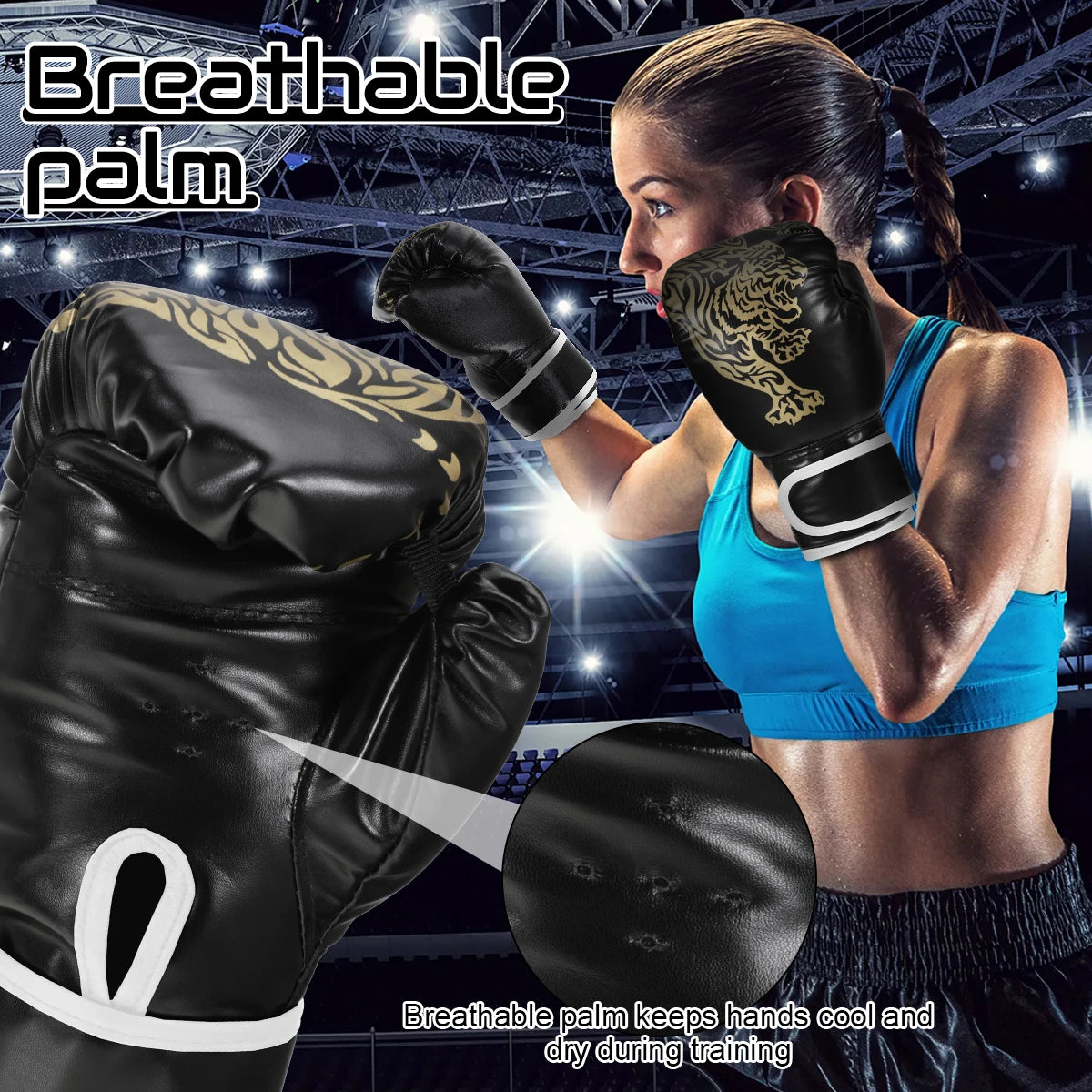 Adults Boxing Gloves Breathable PU Leather